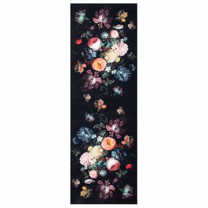 vidaXL Kuchyňsk&yacute; koberec Čern&aacute; 180 x 60 cm samet