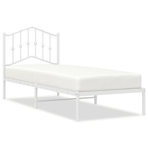 vidaXL Kovov&yacute; r&aacute;m postele bez matrace s čelem b&iacute;l&yacute; 75 x 190 cm