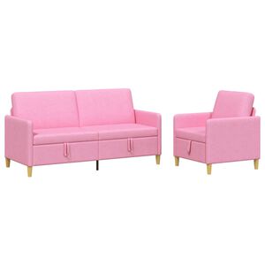 vidaXL Sedačka se storage 2 ks Růžov&aacute; Polyester
