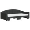 vidaXL V&aacute;lenda s přist&yacute;lkou a matracemi čern&aacute; 90 x 190 cm textil