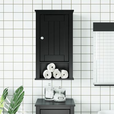 vidaXL Nástěnná koupelnová skříňka BERG černá 40x27x71,5 cm borovice
