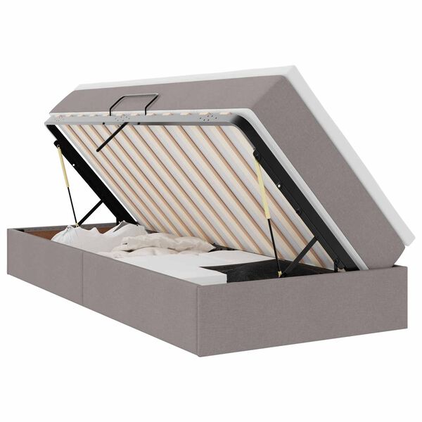 vidaXL Postel s &uacute;ložn&yacute;m prostorem a matrac&iacute; Taupe 100 x 200 cm