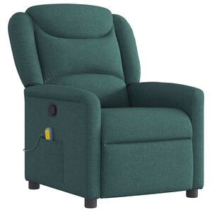 vidaXL Mas&aacute;žn&iacute; polohovac&iacute; křeslo tmavě zelen&eacute; textil