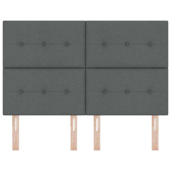 vidaXL Čelo postele s čelo Tmavě &scaron;ed&aacute; 160 cm Uměl&aacute; kůže