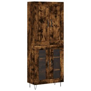 vidaXL Skř&iacute;ň highboard kouřov&yacute; dub 69,5 x 34 x 180 cm kompozitn&iacute; dřevo