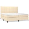 vidaXL Box spring postel s matrac&iacute; kr&eacute;mov&aacute; 200x200 cm textil