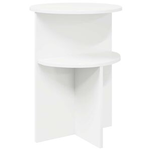 vidaXL Bočn&iacute; stůl s &uacute;loži&scaron;těm B&iacute;l&aacute; &Oslash; 39,5 x 55 cm Kompozitn&iacute; dřevo