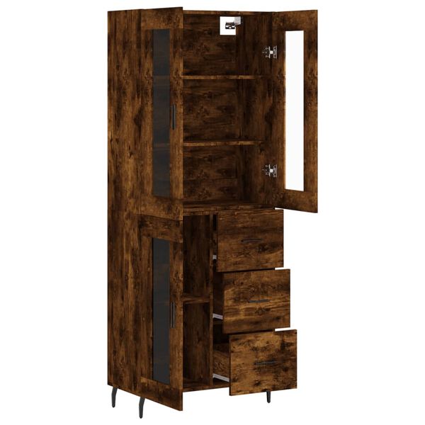vidaXL Skř&iacute;ň highboard kouřov&yacute; dub 69,5 x 34 x 180 cm kompozitn&iacute; dřevo