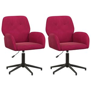 vidaXL Ot&aacute;čec&iacute; židle k psac&iacute;mu stolu 2 ks 54 x 55 x 90 cm V&iacute;no Červen&eacute;