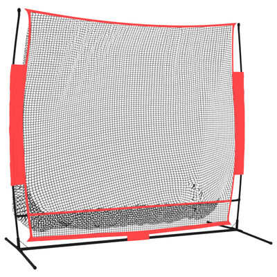 vidaXL Přenosná baseballová síť černá/červená 215x107x216 cm polyester