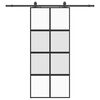 vidaXL Posuvn&eacute; dveře se sadou kov&aacute;n&iacute; čern&eacute; 90x205 cm Tvrzen&eacute; sklo