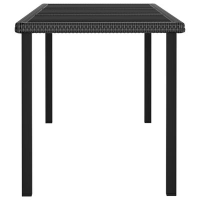 vidaXL Zahradní jídelní stůl černý 180 x 70 x 73 cm polyratan