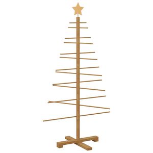 vidaXL Dřevěný vánoční strom s stojanem Hnědá 125 cm bambus
