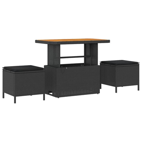 vidaXL Sada zahradn&iacute;ch pohovek 12 pcs Čern&aacute; polyratan