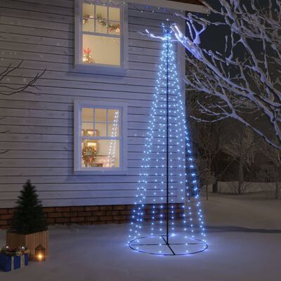 vidaXL Vánoční stromek kužel 310 modrých LED diod 100 x 300 cm