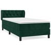 vidaXL Box spring postel s matrac&iacute; tmavě zelen&aacute; 80 x 200 cm samet