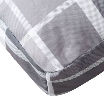 vidaXL Poduška na palety šedá károvaná 80 x 40 x 10 cm textil