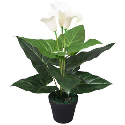 vidaXL Umělá rostlina kala s květináčem 45 cm bílá