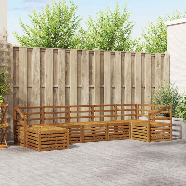 vidaXL Sedac&iacute; soupravy 7 pcs Př&iacute;rodn&iacute; Masivn&iacute; ak&aacute;tov&eacute; dřevo