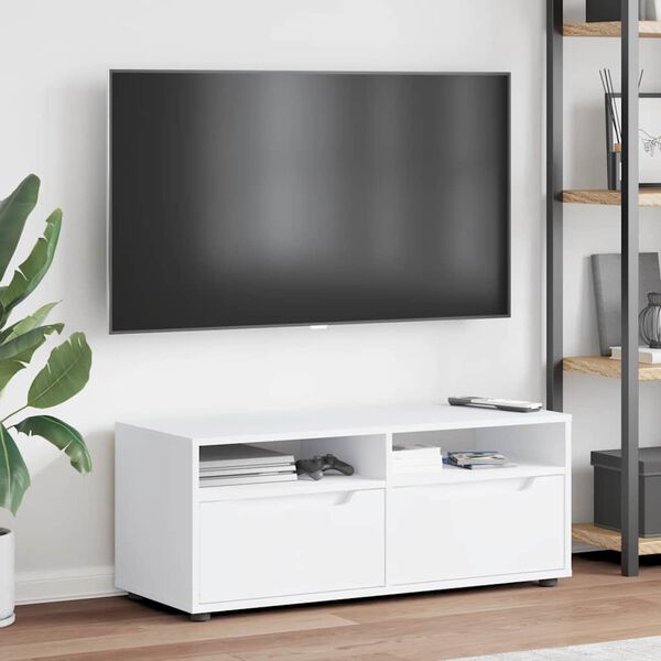 vidaXL TV skř&iacute;ňka VISNES b&iacute;l&yacute; 100x40x38 cm kompozitn&iacute; dřevo