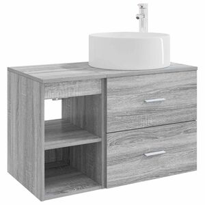 vidaXL Sada koupelnov&eacute;ho n&aacute;bytku 2 pcs &Scaron;ed&yacute; Sonoma Kompozitn&iacute; dřevo