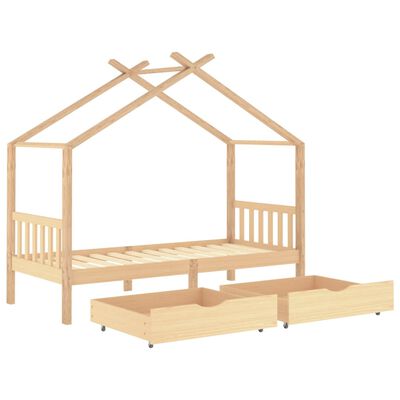 vidaXL Rám dětské postele se zásuvkami masivní borovice 90 x 200 cm