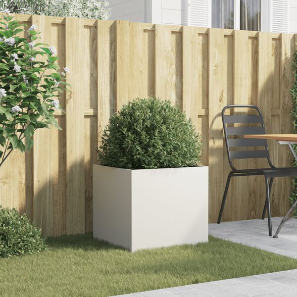 vidaXL Truhlík bílý 49 x 47 x 46 cm ocel