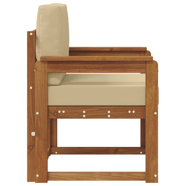 vidaXL Venkovn&iacute; pohovka Masivn&iacute; ak&aacute;ciov&eacute; dřevo a polyester Př&iacute;rodn&iacute;