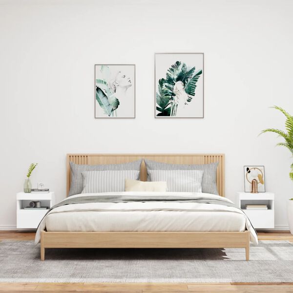 vidaXL Nástěnné TV skříňky s LED osvětlením 2 ks bílé 40 x 30 x 40 cm