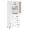 vidaXL Skř&iacute;ň highboard b&iacute;l&aacute; 69,5 x 34 x 180 cm kompozitn&iacute; dřevo