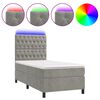 vidaXL Box spring postel s matrac&iacute; a LED světle &scaron;ed&aacute; 100x200 cm samet