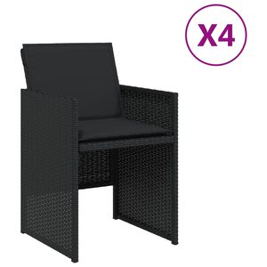 vidaXL Zahradn&iacute; židle s podu&scaron;kami 4 ks čern&eacute; polyratan