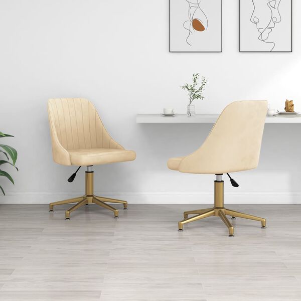 vidaXL Otočn&eacute; j&iacute;deln&iacute; židle 2 ks kr&eacute;mov&eacute; samet