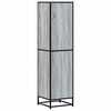 vidaXL Skříň highboard šedá sonoma 35,5x35x139 cm kompozit a kov