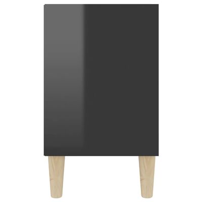 vidaXL TV stolek masivní dřevěné nohy vysoký lesk černý 103,5x30x50cm