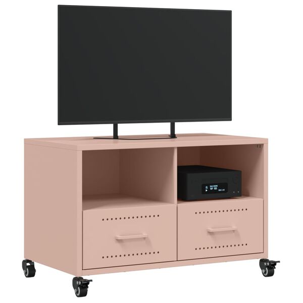 vidaXL TV skř&iacute;ňka růžov&aacute; 68 x 39 x 43,5 cm ocel