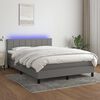 vidaXL Box spring postel s matrac&iacute; a LED tmavě &scaron;ed&aacute; 140x190 cm textil