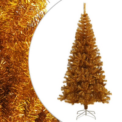 vidaXL Umělý vánoční stromek se stojanem zlatý 180 cm PET