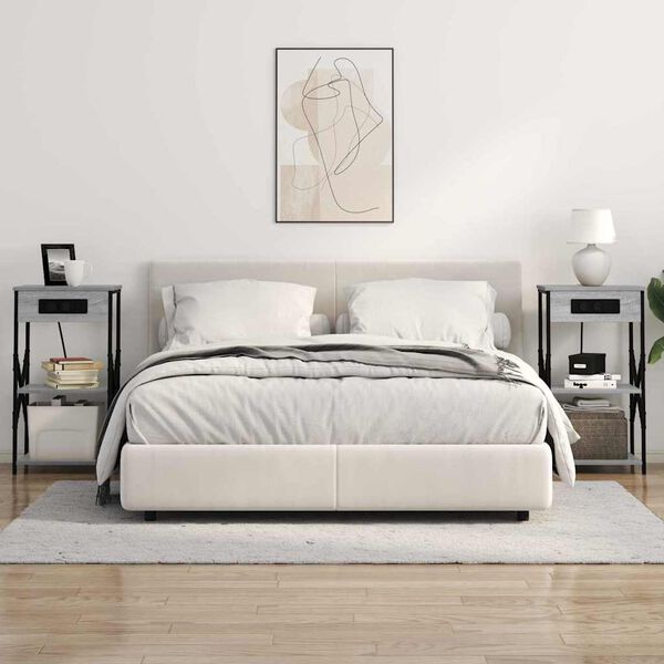 vidaXL Nočn&iacute; skř&iacute;ňka &Scaron;ed&aacute; Sonoma 41 x 31 x 76 cm kompozitn&iacute; dřevo