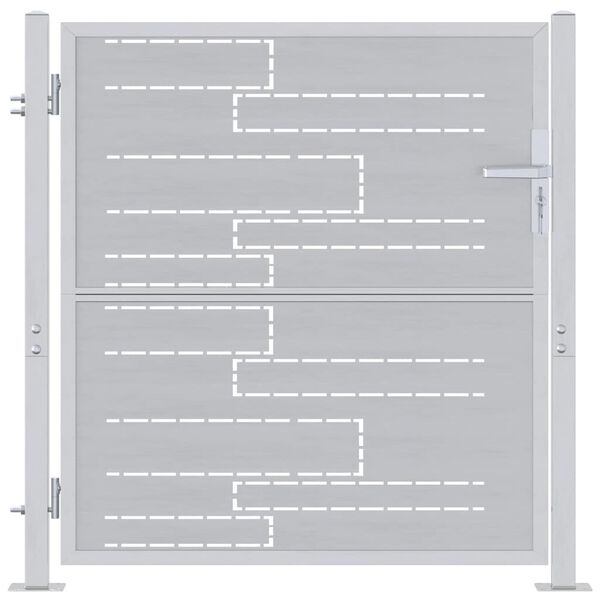 vidaXL Zahradn&iacute; br&aacute;na se z&aacute;mkem Stř&iacute;brn&aacute; 96 x 100 cm Nerezov&aacute; ocel