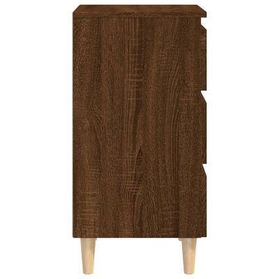 vidaXL Noční stolek nohy z masivního dřeva hnědý dub 40 x 35 x 69 cm