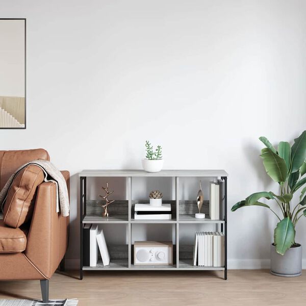 vidaXL Knihovna &Scaron;ed&aacute; Sonoma 102 x 32 x 72,5 cm kompozitn&iacute; dřevo