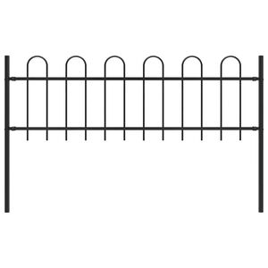 vidaXL Zahradn&iacute; plot BOXTEL s obruč&iacute; nahoře ocelov&yacute; 170 x 60 cm čern&yacute;