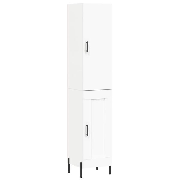 vidaXL Skř&iacute;ň highboard b&iacute;l&aacute; 34,5 x 34 x 180 cm kompozitn&iacute; dřevo
