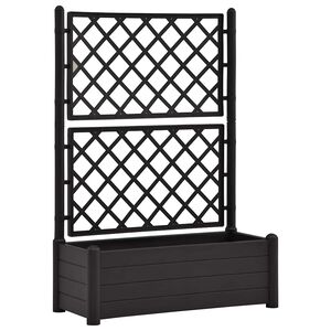 vidaXL Zahradn&iacute; truhl&iacute;k s trel&aacute;ž&iacute; 100 x 43 x 142 cm PP antracitov&yacute;