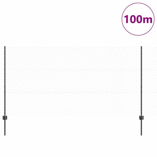 vidaXL Plot s sloupkem &Scaron;ed&aacute; 1,2 x 100 m Ocel a PVC