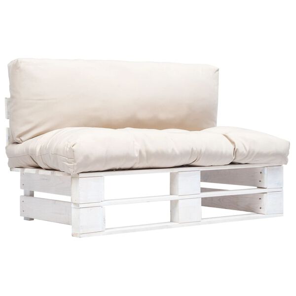 vidaXL Zahradn&iacute; pohovka z palet s p&iacute;skov&yacute;mi podu&scaron;kami borovice