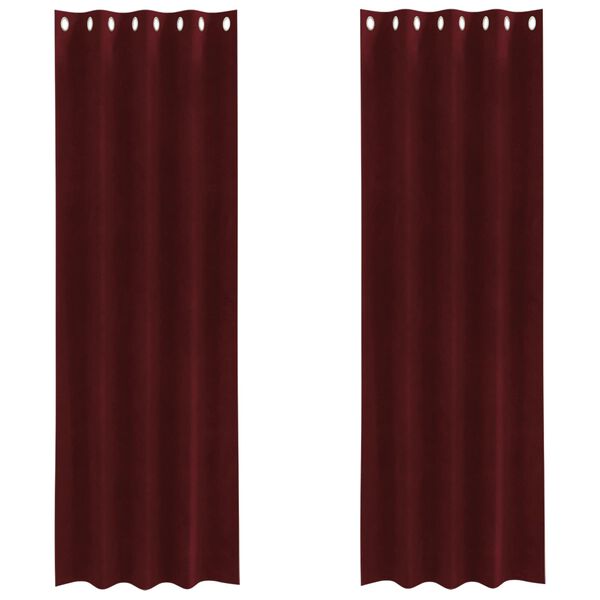 vidaXL Zatemňovac&iacute; z&aacute;věsy 2 pcs V&iacute;no Červen&eacute; 140 x 225 cm samet