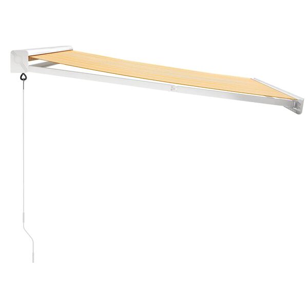 vidaXL Zatahovac&iacute; mark&yacute;za žlut&aacute; a b&iacute;l&aacute; 3 x 2,5 m textil a hlin&iacute;k