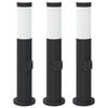 vidaXL Sloupkov&aacute; světla se z&aacute;suvkou 3 ks 50 cm nerezov&aacute; ocel IP44